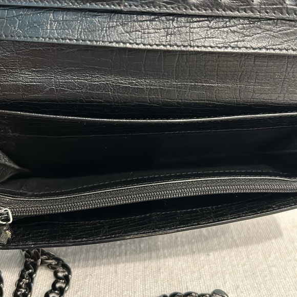 Gucci Black Long Leather wallet Authentic with chain - Picture 10 of 13